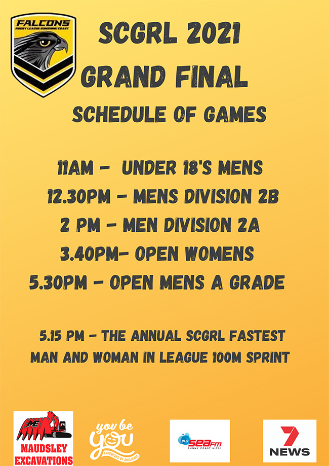 2021 SCGRL Grand Final Day - Saturday September 18th